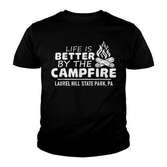 Laurel Hill State Park Campfire Camping Hiking Outdoor Youth T-shirt - Thegiftio UK