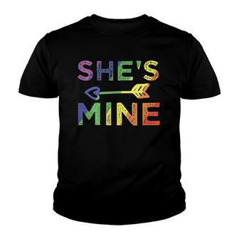 Lesbian Couple Shes Mine Im Hers Matching Lgbt Pride Youth T-shirt | Mazezy