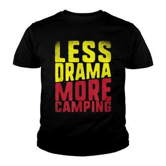 Less Drama More Camping Youth T-shirt - Thegiftio UK