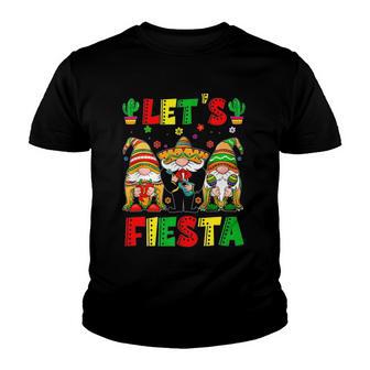 Lets Fiesta Poncho Sombrero Mexican Gnomes Cinco De Mayo Youth T-shirt - Thegiftio UK