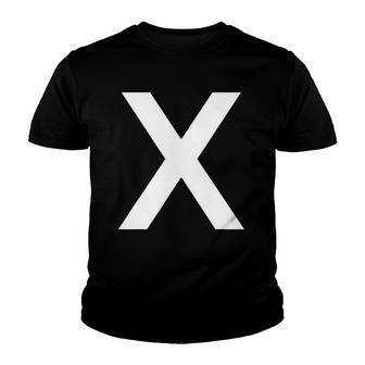 Letter X Alphabet Initial Monogram Youth T-shirt | Mazezy