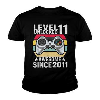 Level 11 Unlocked Awesome 2011 Video Game 11Th Birthday Youth T-shirt - Seseable