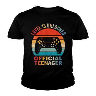 Level 13 Unlocked Official Nager 13Th Birthday Gamer V2 Youth T-shirt - Seseable