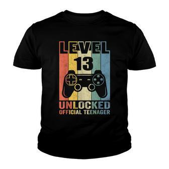 Level 13 Unlocked Official Nager 13Th Birthday Gamer Youth T-shirt - Seseable