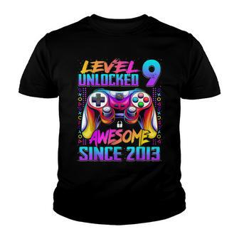 Level 9 Unlocked Awesome Since 2013 9Th Birthday Gaming V5 Youth T-shirt - Seseable
