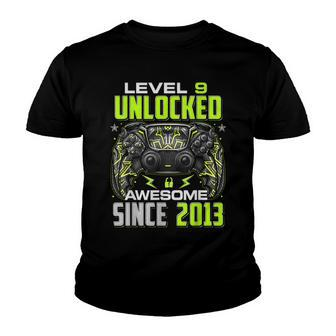 Level 9 Unlocked Awesome Since 2013 9Th Birthday Gaming V8 Youth T-shirt - Seseable