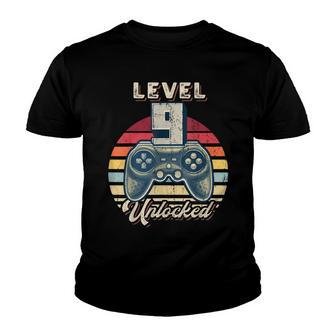 Level 9 Unlocked Video Game 9Th Birthday Gamer Boys V3 Youth T-shirt - Seseable