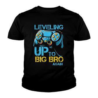 Leveling Up To Big Bro Again Gaming Lovers Vintage Youth T-shirt | Mazezy