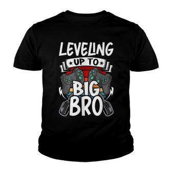 Leveling Up To Big Bro Big Brother Sibling For Nager Boys Youth T-shirt - Thegiftio UK