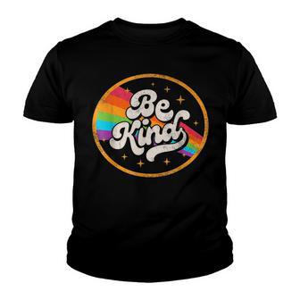 Lgbtq Be Kind Gay Pride Lgbt Ally Rainbow Flag Retro Vintage Youth T-shirt - Thegiftio UK
