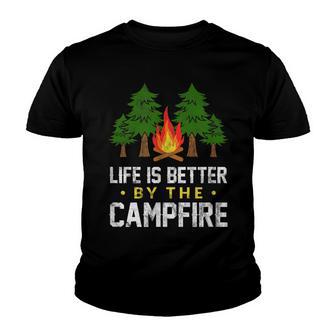 Life Is Better By The Campfire - Cool Camping Desgin Youth T-shirt - Thegiftio UK