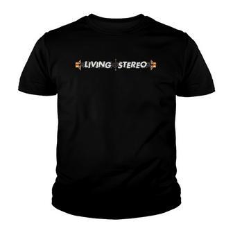 Living Stereo Full Color Arrows Speakers Design Youth T-shirt - Thegiftio UK