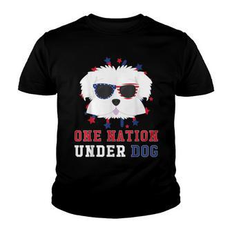 Maltese - One Nation Under Dog Fourth Of July Youth T-shirt - Thegiftio UK