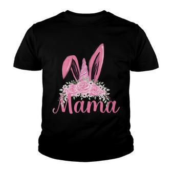 Mama Floral Leopard Bunny Easter Happy Easter Mothers Day Youth T-shirt | Favorety AU