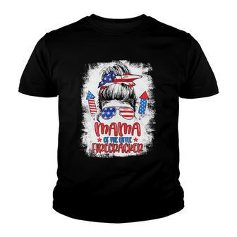 Mama Of The Little Firecracker 4Th Of July For Mom Youth T-shirt - Thegiftio UK
