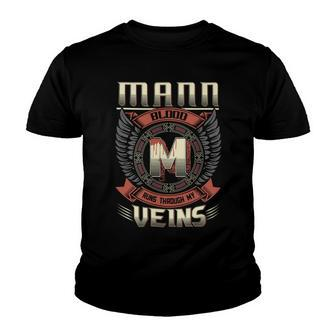 Mann Blood Run Through My Veins Name V5 Youth T-shirt - Seseable