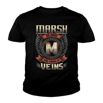 Marsh Blood Run Through My Veins Name V2 Youth T-shirt - Seseable