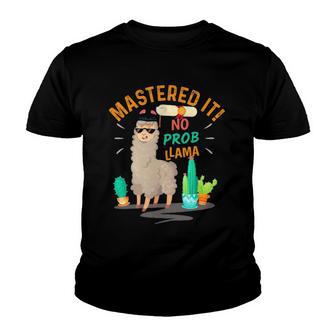 Mastered It No Prob Llama Class Of 2022 Graduation Gift Youth T-shirt - Thegiftio UK