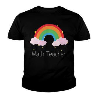 Math Teacher With Rainbow Design Youth T-shirt | Favorety DE