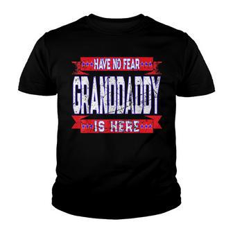 Mens Have No Fear Granddaddy Is Here Grandpa Nickname Retro Art Youth T-shirt - Thegiftio UK