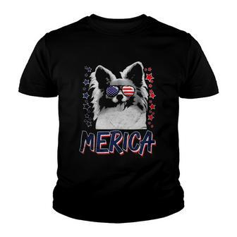 Merica Papillon Dog 4Th Of July Usa Gift Youth T-shirt - Thegiftio UK