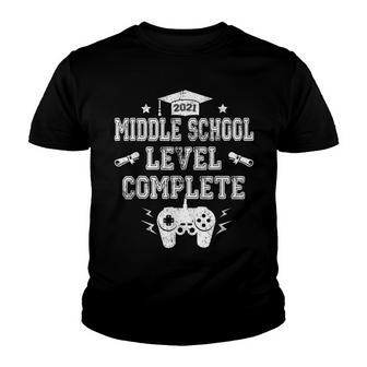 Middle School Level Complete Gamer Class Of 2021 Graduation Youth T-shirt - Thegiftio UK