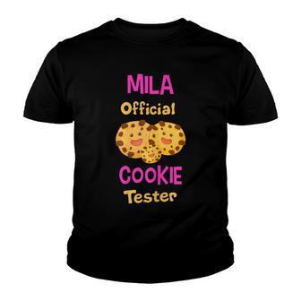 Mila Official Cookie Tester First Name Funny Youth T-shirt - Thegiftio UK