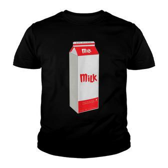 Milk Carton Costume Match Pair With Cookie Costume Youth T-shirt - Thegiftio UK