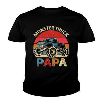 Monster Truck Papa Matching Family Birthday Party Youth T-shirt - Thegiftio UK