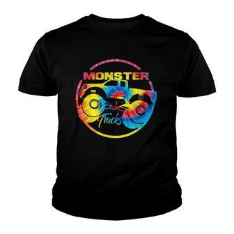 Monster Trucks Retro Tie Dye Off Road Lovers Gift Youth T-shirt | Mazezy
