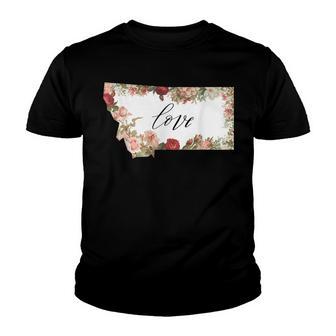 Montana Love Vintage Floral Youth T-shirt - Thegiftio UK
