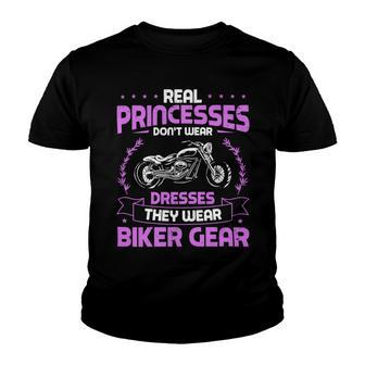 Motorcycle Real Princesses Wear Biker 483 Shirt Youth T-shirt | Favorety