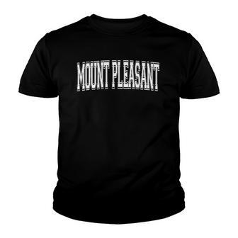Mount Pleasant Wi Wisconsin Usa Vintage Sports Varsity Style Youth T-shirt | Mazezy