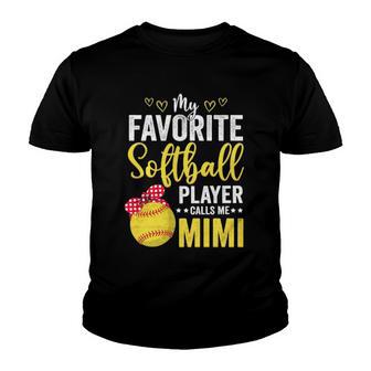 My Favorite Softball Player Calls Me Mimi Softball Lover Youth T-shirt - Thegiftio UK