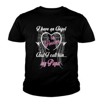 My Papas Wings Cover My Heart In Memory Of My Papa Youth T-shirt - Thegiftio UK
