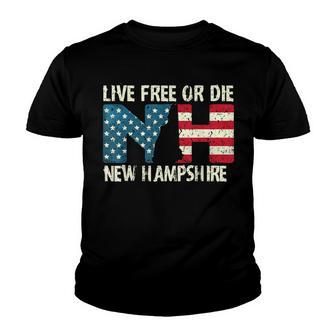 New Hampshire Patriotic Live Free Or Die Youth T-shirt - Thegiftio UK