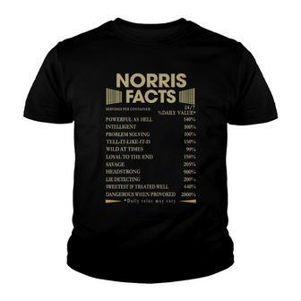 Norris Name Gift Norris Facts Youth T-shirt - Seseable
