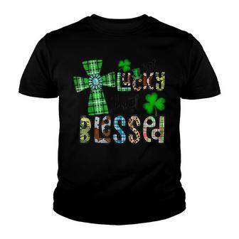 Not Lucky Just Blessed St Patricks Day Christian Faith Youth T-shirt - Thegiftio UK