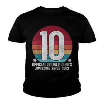 Official Double Digits 10 Year Vintage 2012 Retro Edition Youth T-shirt - Thegiftio UK