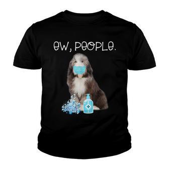 Old English Sheepdog Ew People Dog Wearing A Face Mask V2 Youth T-shirt - Thegiftio UK