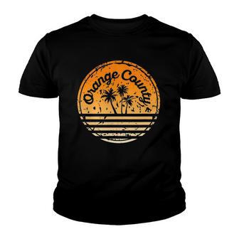 Orange County 70S Retro Surf Palm Tree Youth T-shirt - Thegiftio UK