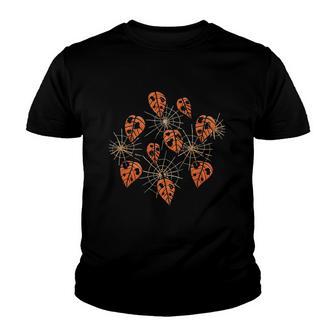 Orange Leaves With Holes And Spiderwebs Classic Youth T-shirt - Thegiftio UK