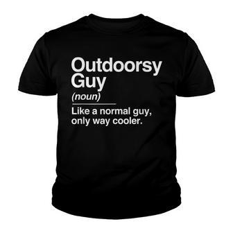 Outdoorsy Guy Definition Nature Hiking Camping Outdoor Gift Youth T-shirt - Thegiftio UK