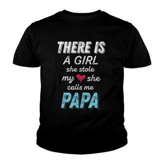 Papa Gifts From Daughter She Stole My Heart Youth T-shirt - Thegiftio UK