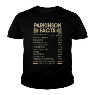 Parkinson Name Gift Parkinson Facts Youth T-shirt - Seseable