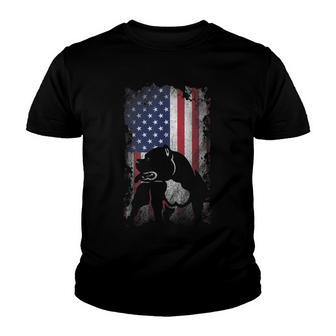 Patriotic American Bully American Flag Usa Pitbull Dog Lover Youth T-shirt - Thegiftio UK
