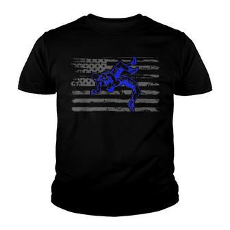Patriotic American Flag High School College Wrestling Youth T-shirt - Thegiftio UK