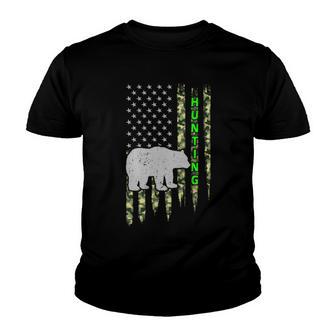 Patriotic Bear Hunting American Camouflage Youth T-shirt - Thegiftio UK