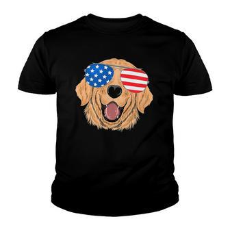 Patriotic Golden Retriever Dog 4Th Of July Gift Youth T-shirt - Thegiftio UK