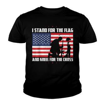 Patriotic I Stand For The Flag And Kneel For The Cross Youth T-shirt - Thegiftio UK